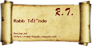 Rabb Tünde névjegykártya